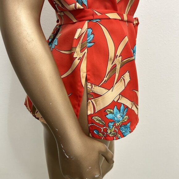 VTG 70s Nani Of Hawaii Sleeveless Belted Top Blouse Button Up Size M - Picture 7 of 11